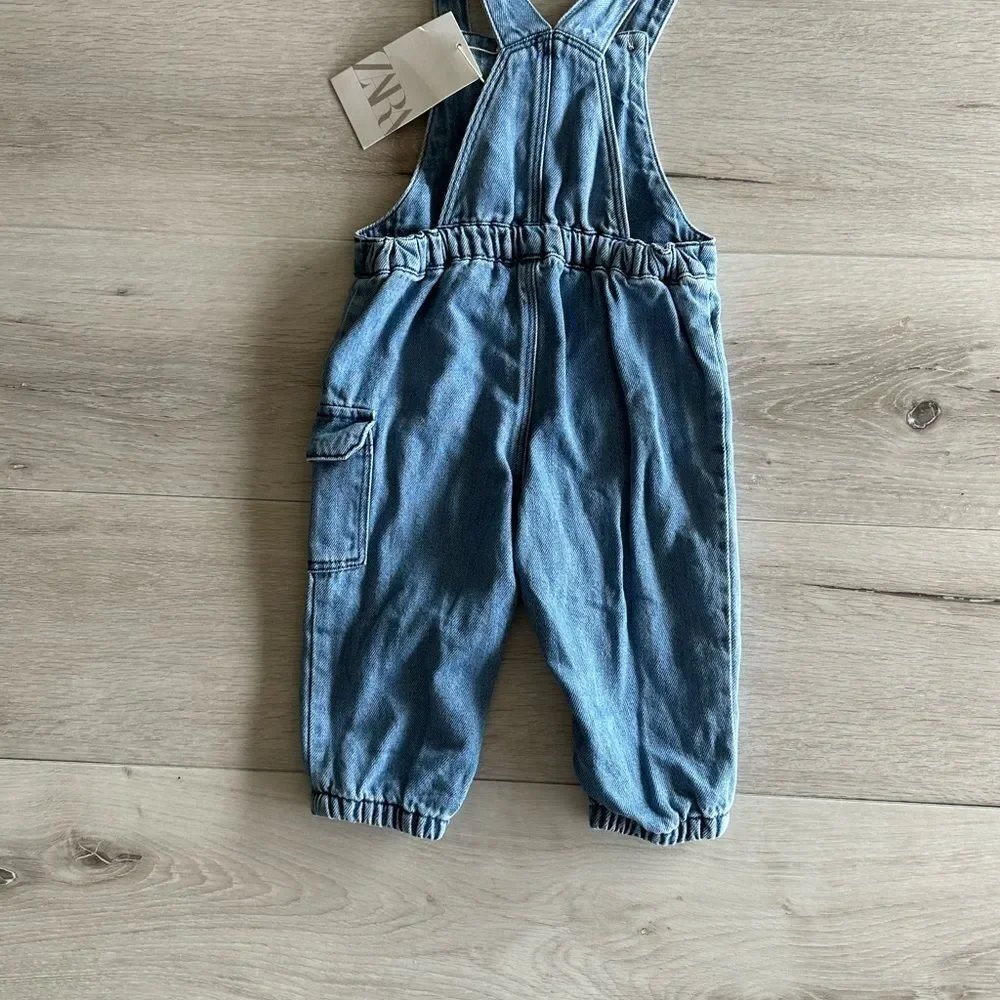 Zara Denim Overalls Jean 9-12‎ months NWT